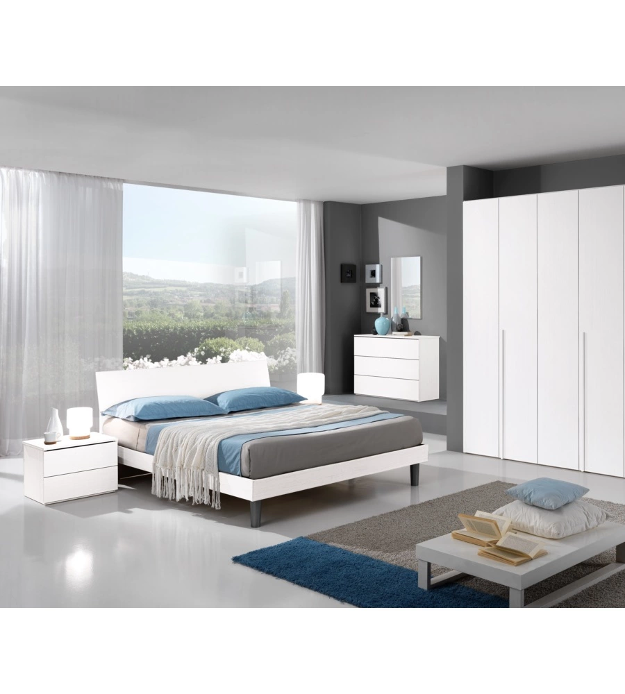 Armadio 4 ante "giotto" bianco graffiato 173x54x240 cm